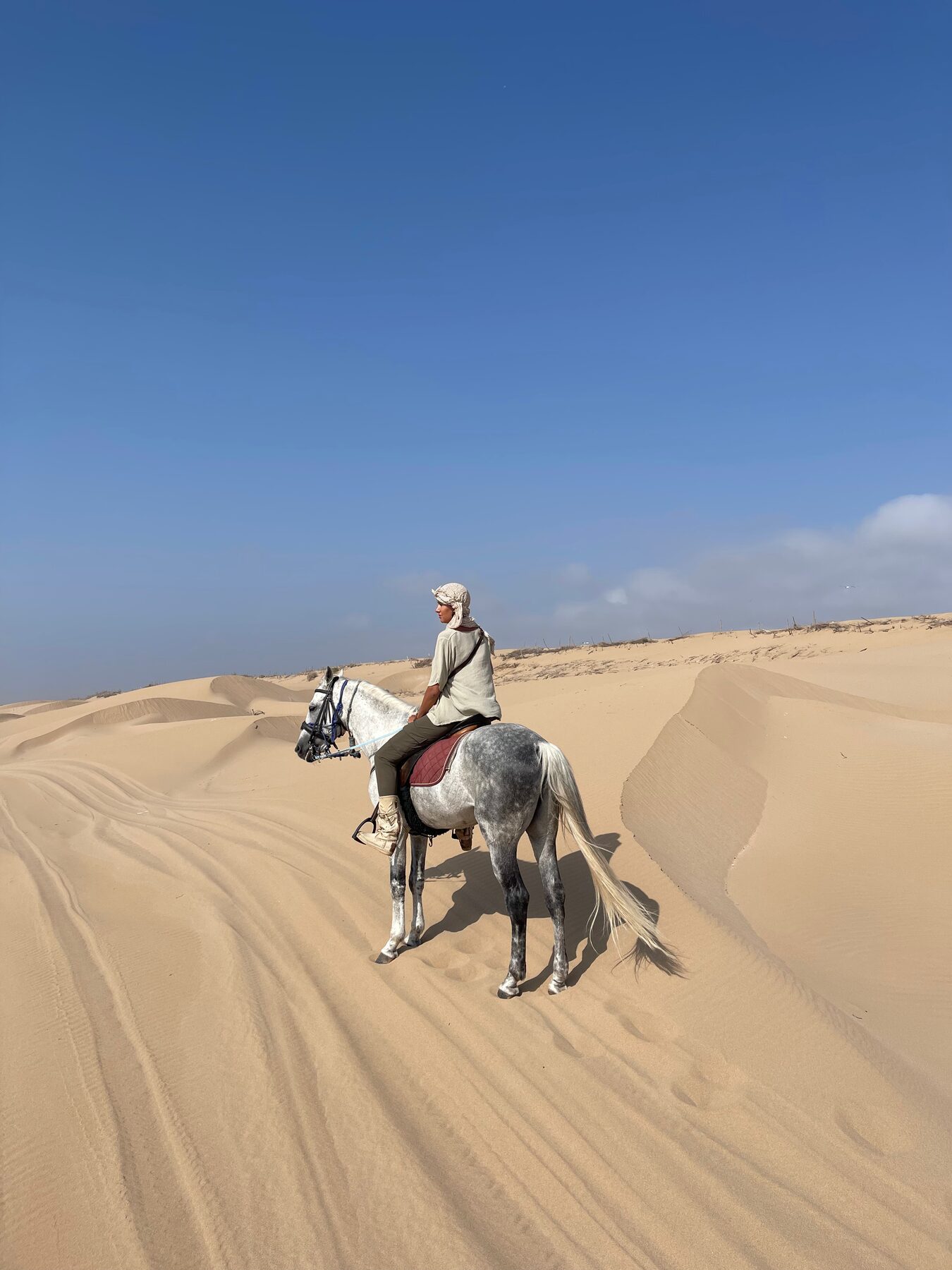 Riding through the dunes on the 4-day expedition
