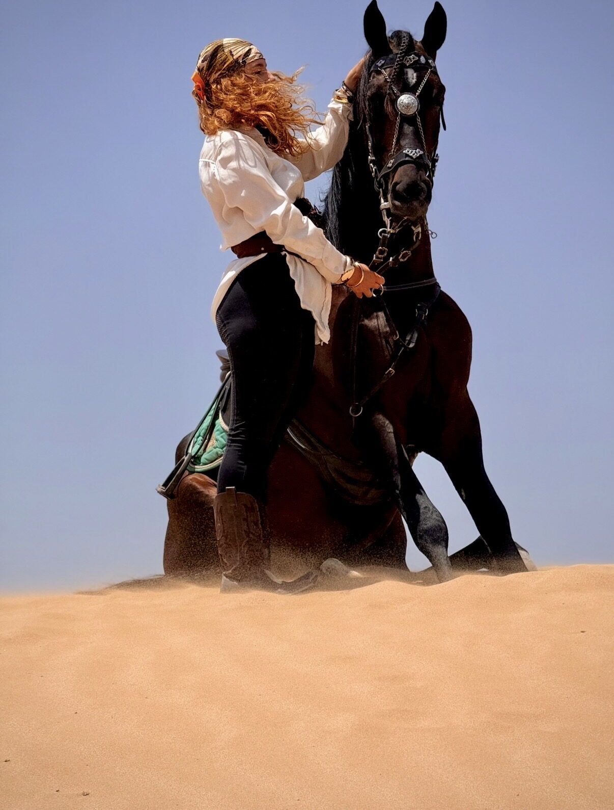 Editorial style horse photoshoot in the dunes